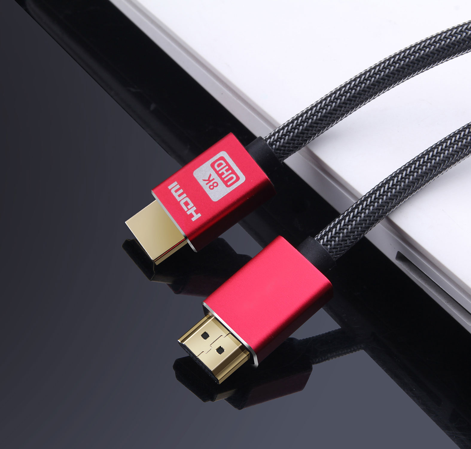 HDMI2.1编网线（铝壳红）