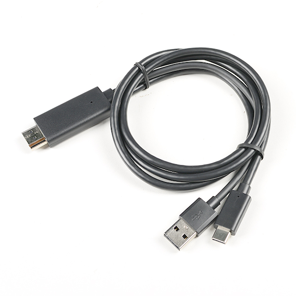 HDMI转USB-C+供电高清线