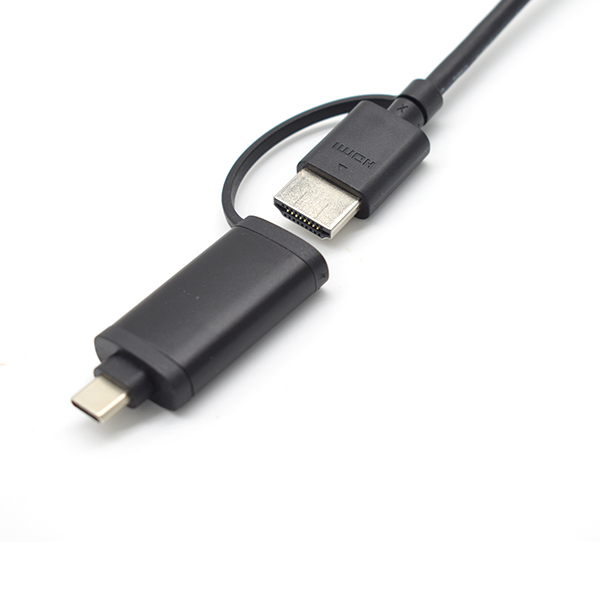 HDMI带转USB-C转接头线缆